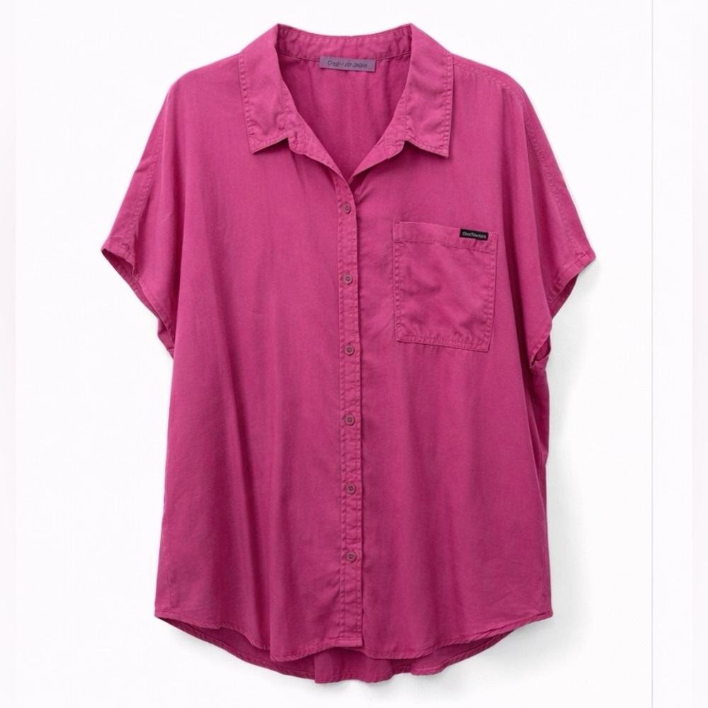 🩷 NWT! Calvin Klein Pink Button Down Tencel Collared Shirt